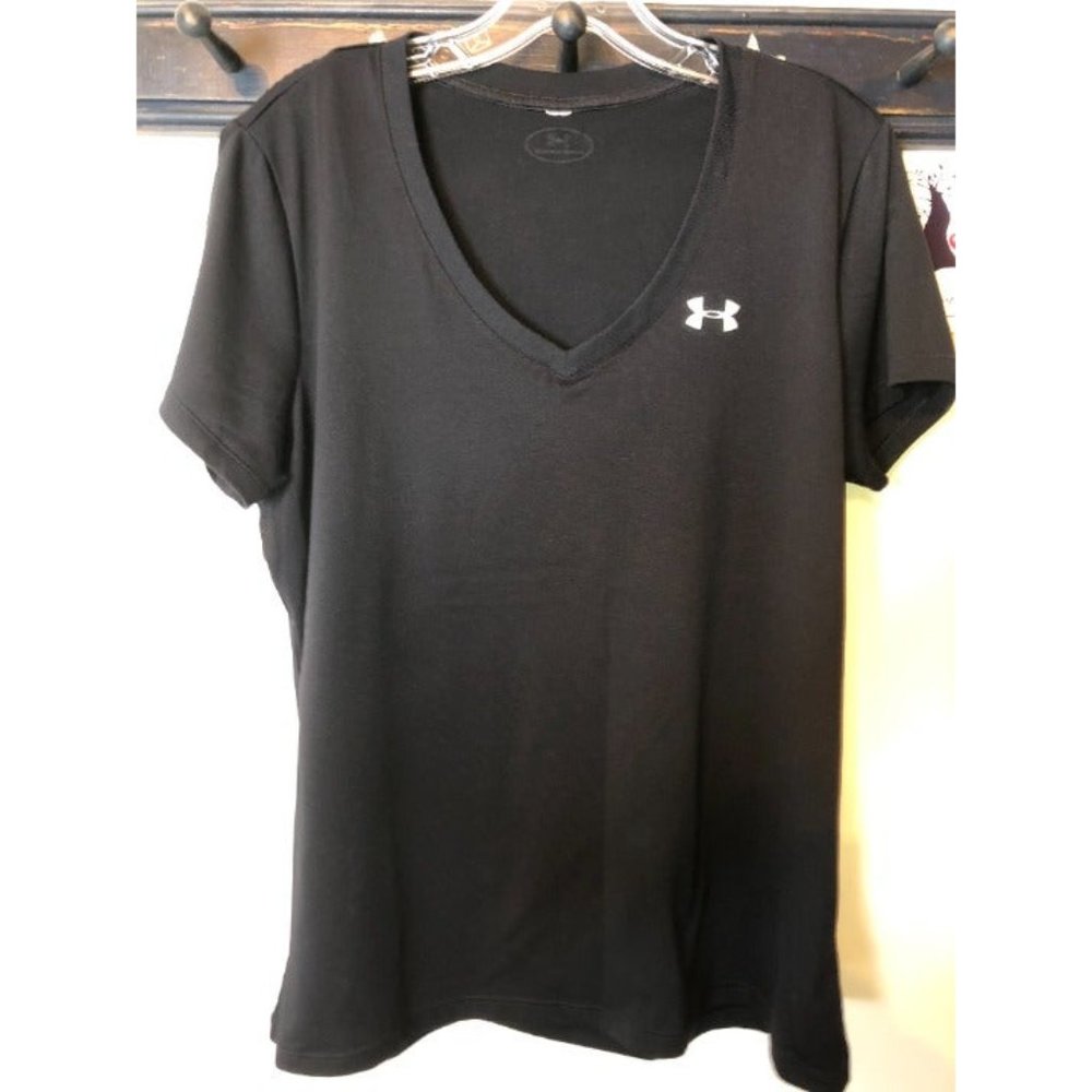 Under Armour Black Dri-Fit V-Neck Ladies Sz. L